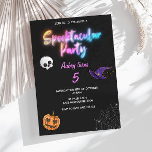 Convites Aniversário de criança Coluna Spooktacular do Hall