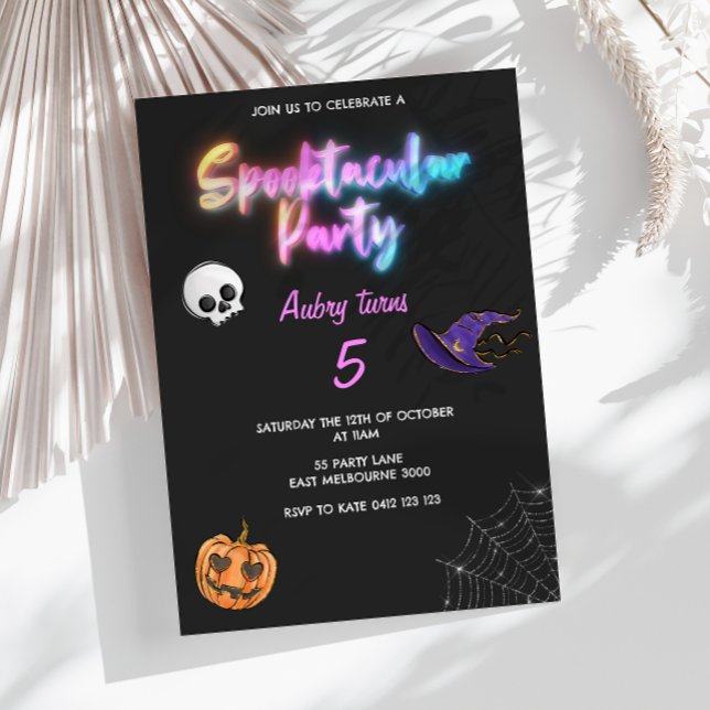 Convites Aniversário de criança Coluna Spooktacular do Hall (Criador carregado)