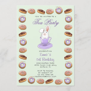 Convites Aniversário de criança com rosquinhas e coelho