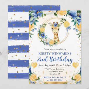 Convites Aniversário de criança da Girafa da Selva de Cacho