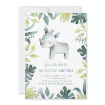 Aniversário de criança da selva tropical do Rinoce