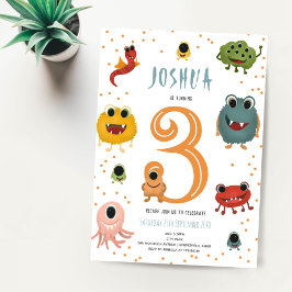 Convites Aniversário de criança de Alienígena de Monstro Az
