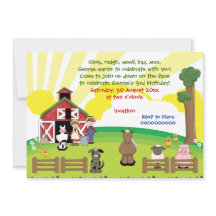 Aniversário de criança de animais de fazenda