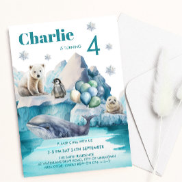 Convites Aniversário de criança de Animais do Ártico Wonder