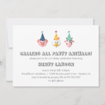 Aniversário de criança de animais fazendas no conv