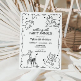 Convites Aniversário de criança de Animais Safari do Zoo Se