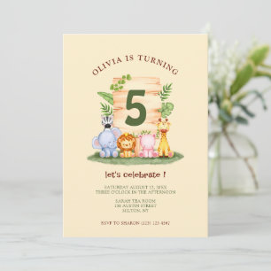 Convites Aniversário de criança de animais selvagens