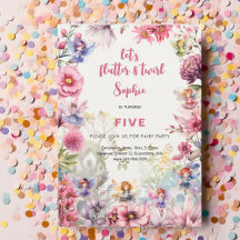 Aniversário de criança de aquarelas de fada