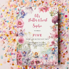 Convites Aniversário de criança de aquarelas de fada