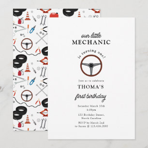 Convites Aniversário de criança de Automotores Mecânicos Pa
