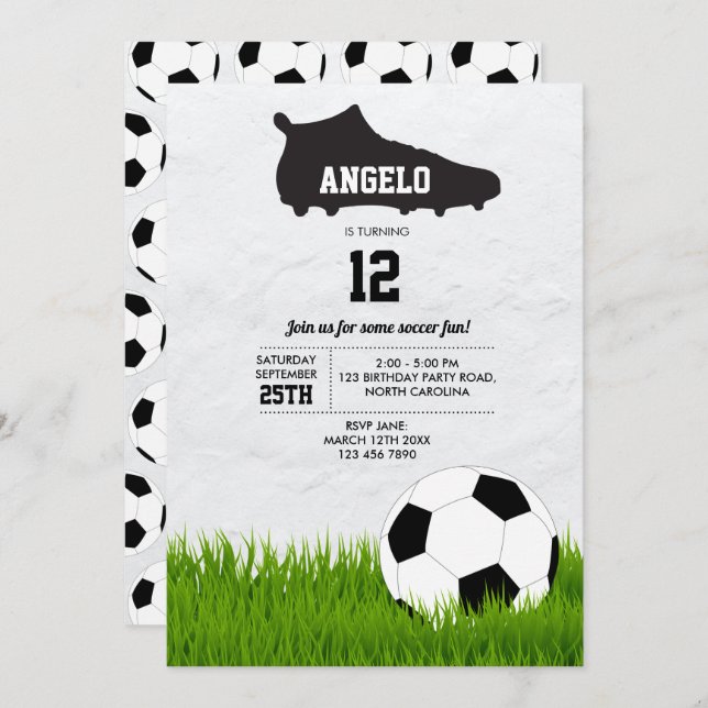 Convites Aniversário de criança De Bola De Esporte (Frente/Verso)