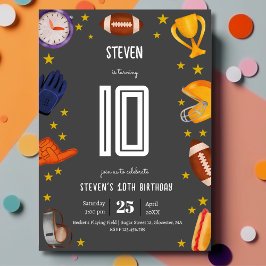 Convites Aniversário de criança de bola de futebol american