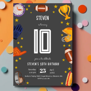 Convites Aniversário de criança de bola de futebol american