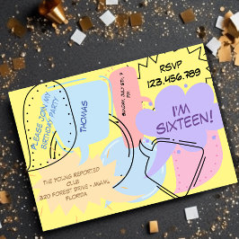 Convites aniversário de criança de bolhas de fala do Histór