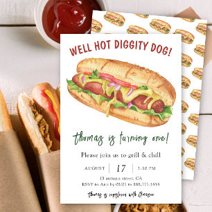 Convites Aniversário de criança de Cachorro Quente de Aquar