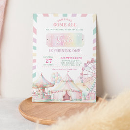 Convites Aniversário de criança de Carnaval de Cor Girly Pa