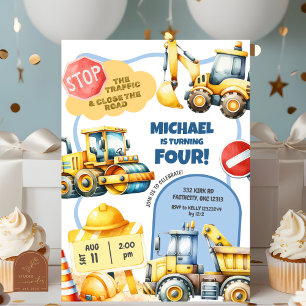 Convites Aniversário de criança de construção