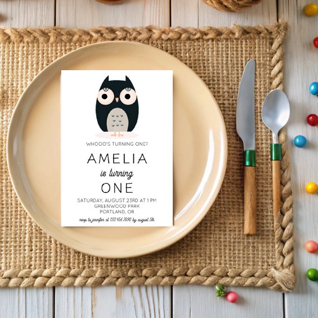 Convites Aniversário de criança de Coruja da Madeira (Criador carregado)