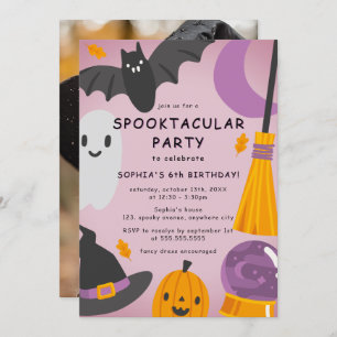 Convites Aniversário de criança de Dia das Bruxas de Cor La