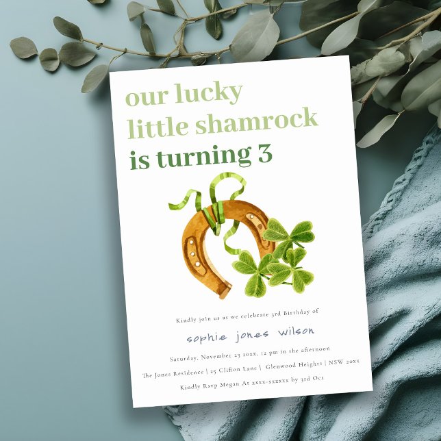 Convites Aniversário de criança de Dia de São Patrício de S (Criador carregado)