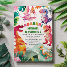 Convites Aniversário de criança De Dino Fóssil Do Dinossaur