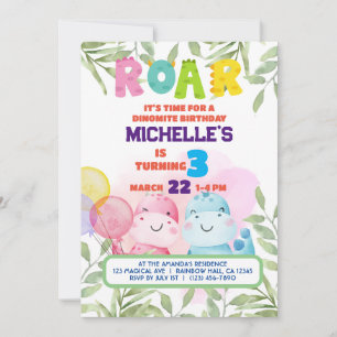 Convites Aniversário de criança de Dinossauro Gelado Menino