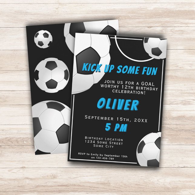 Convites Aniversário de criança de diversão de bola de fute (Criador carregado)