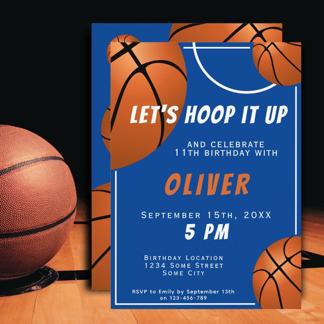 Convites Aniversário de criança de Esporte de Bola de Basqu (Criador carregado)