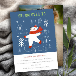 Convites Aniversário de criança de Foto de Esqui de Urso da