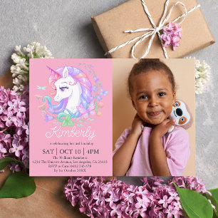 Convites Aniversário de criança de Fotografia de Unicorn Ro