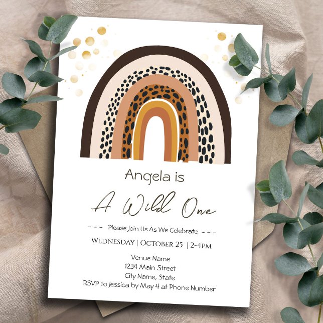 Convites Aniversário de criança de impressão do Rainbow Wil (Criador carregado)