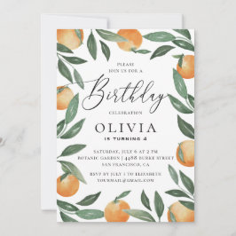 Convites Aniversário de criança de jardim floral de citrino