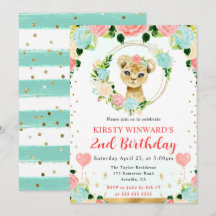 Aniversário de criança de Leão Selvagem de Cubo de