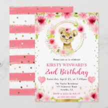 Aniversário de criança de Leão Selvagem de Cubo de