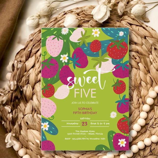 Convites Aniversário de criança de morango doce (Criador carregado)