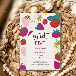 Convites Aniversário de criança de morango doce