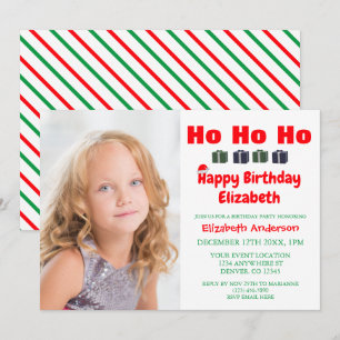 Convites Aniversário de criança de Natal Ho Ho
