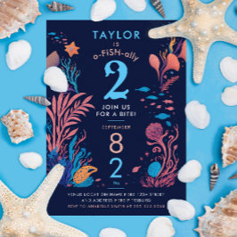Convites Aniversário de criança de Peixe Náutico do Oceano 
