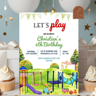 Convites Aniversário de criança de Playground no Parque Ext