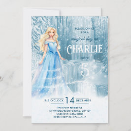 Convites Aniversário de criança de princesa de neve congela