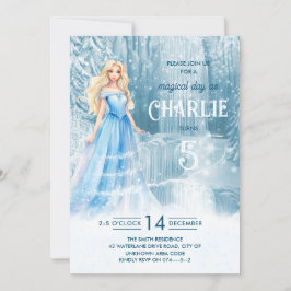 Convites Aniversário de criança de princesa de neve congela