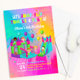 Convites Aniversário de criança de pulos de galeria