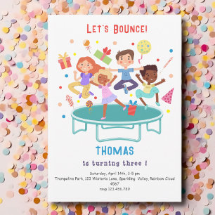 Convites aniversário de criança de pulos de vamos pulando t