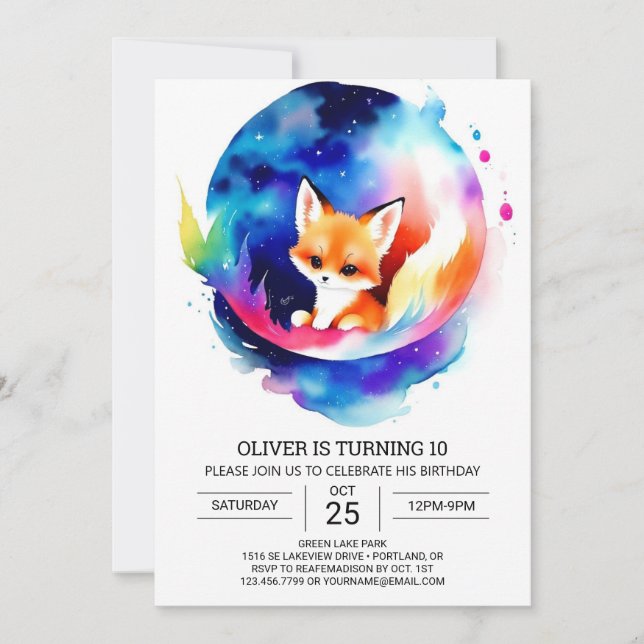 Convites Aniversário de criança de Raposas Digitais Bash (Frente)