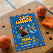 Aniversário de criança de Slam Dunk de Basquete Az