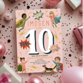 Convites Aniversário de criança de Super-Heróis de Ação Mod