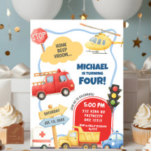 Aniversário de criança de transporte