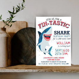Convites Aniversário de criança de Tubarão Sorridente