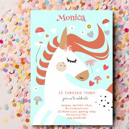 Convites Aniversário de criança de unicórnio mágico