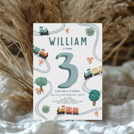Convites Aniversário de criança de Viagem do comboio modern